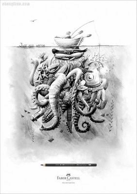 Faber-Castell 木鉛筆制造商素描風(fēng)廣告